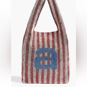Alexander Wang Wangloc Mini Rhinestone Shopper Bag Americana Red White & Blue